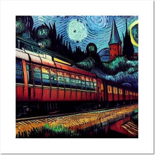 Starry Night Wizarding Express Train Posters and Art